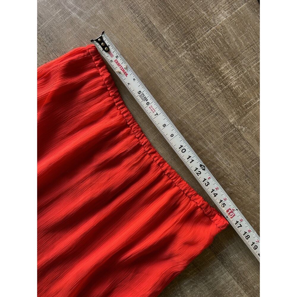 J Crew Gwyneth Cupro Slip Midi Skirt Womens L Pink Red Sheer NWT - Picture 8 of 12